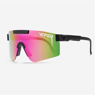 Solbriller til sport - Lyserøde brilleglas og sort brillestel
